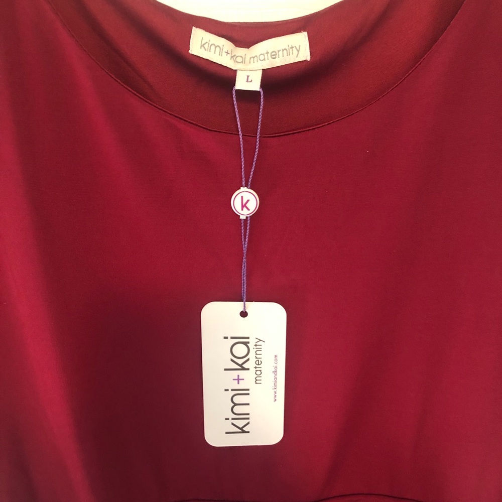 Maroon maternity dress. Size L and stretchy material. Wide arms too
